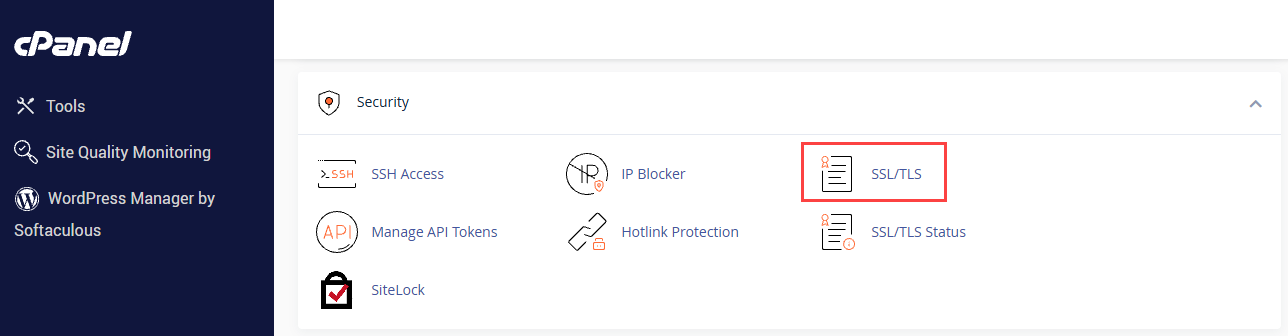 ssl tls button