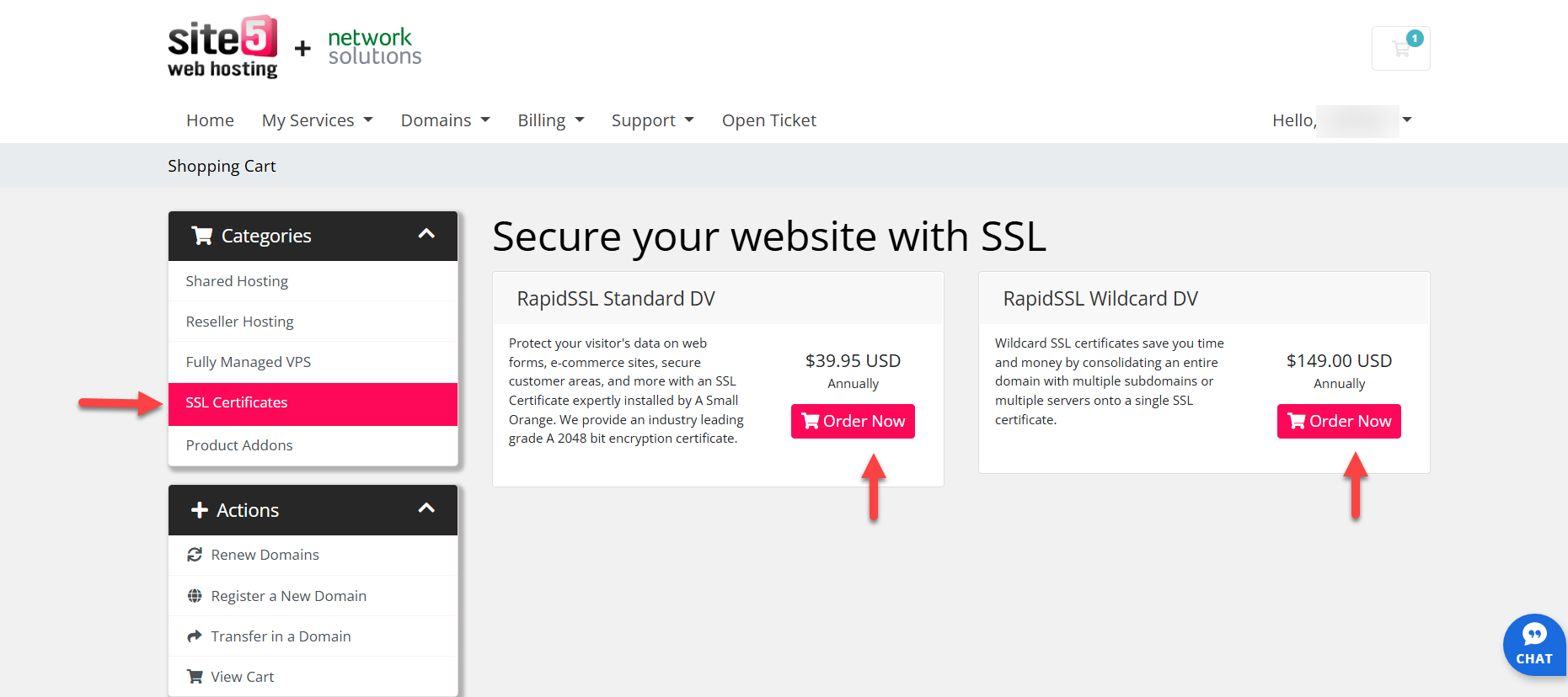 select ssl type